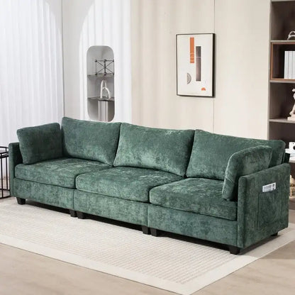 111.42 Chenille Upholstered Three Seater Sofa