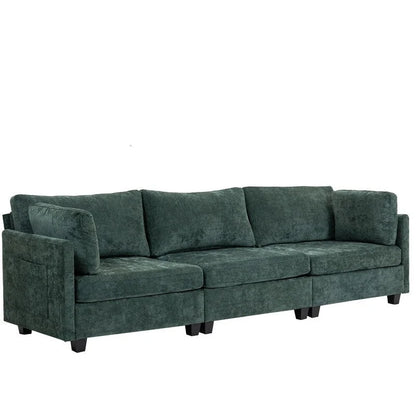 111.42 Chenille Upholstered Three Seater Sofa