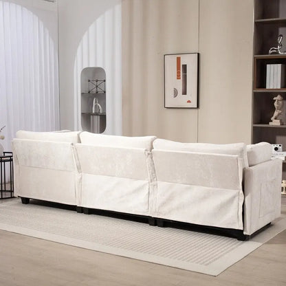 111.42 Chenille Upholstered Three Seater Sofa