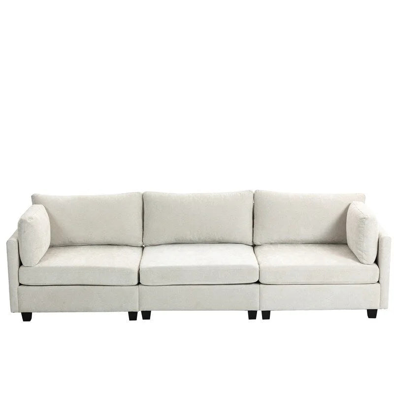111.42 Chenille Upholstered Three Seater Sofa