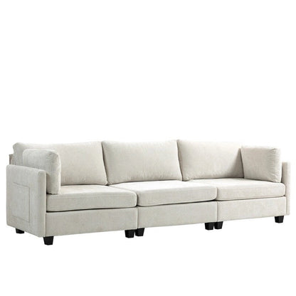 111.42 Chenille Upholstered Three Seater Sofa