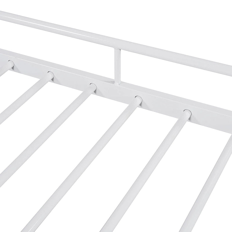 Metal Daybed with Curved Handle Design and Twin Size Trundle for Bedroom