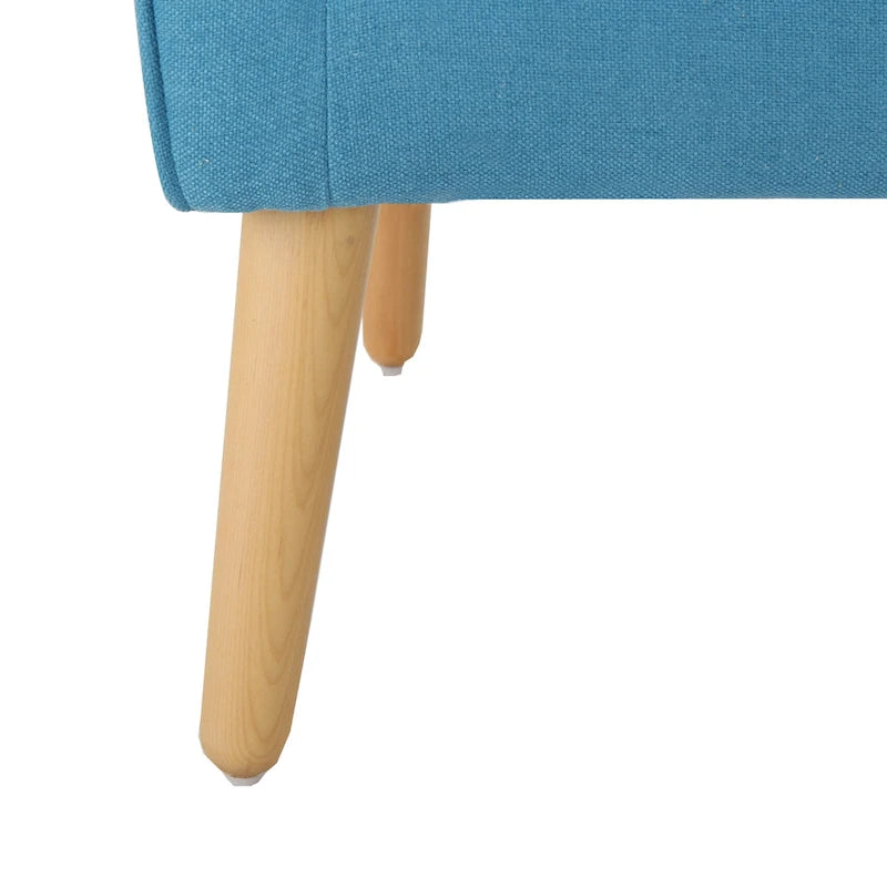 Modern 25 Upholstered Button Tufted Arm Chair with Rubber Wood Legs for Living Room