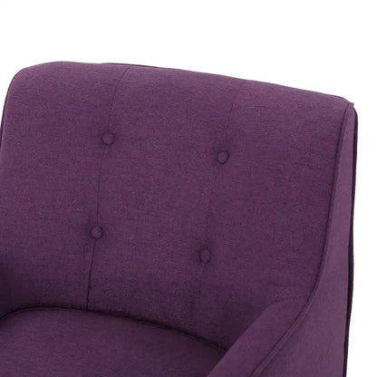 Modern 25 Upholstered Button Tufted Arm Chair with Rubber Wood Legs for Living Room