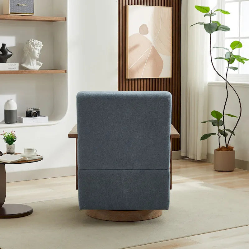 30.31 Linen Blend Upholstered Swivel Accent Chair