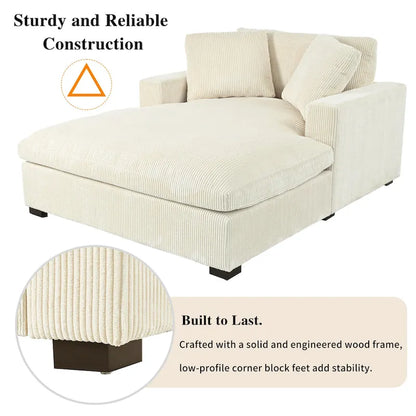 Beige 53.5 Chaise Lounge Chair