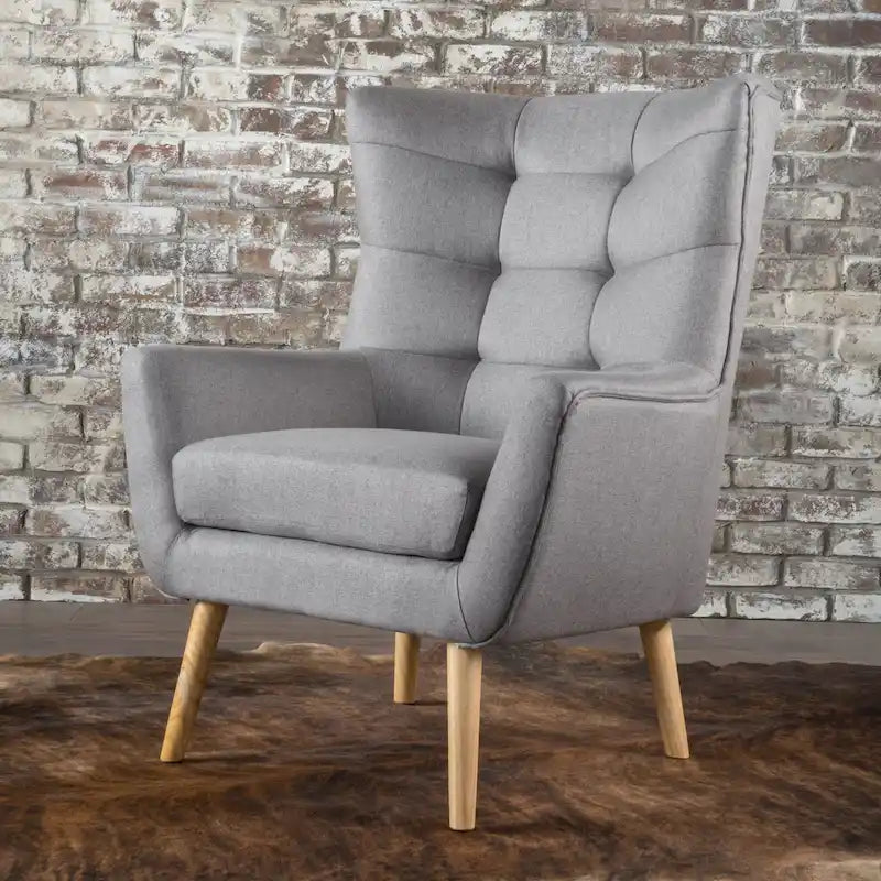 Grey 32.5 High Back Wingback Chair
