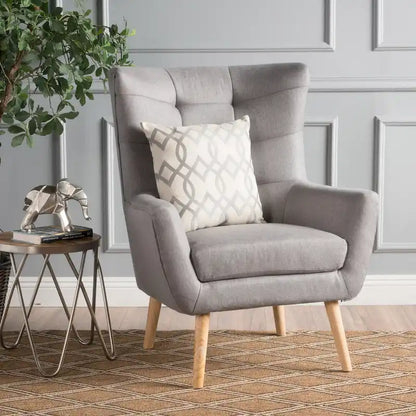 Grey 32.5 High Back Wingback Chair