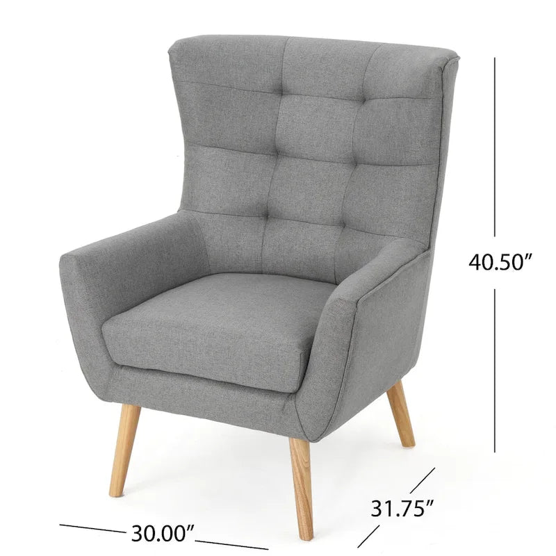 Grey 32.5 High Back Wingback Chair
