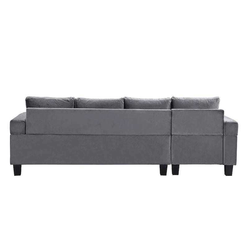 Grey 97.8 Modern 4-Seat Sofa Set with Storage Chaise