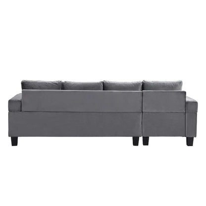 Grey 97.8 Modern 4-Seat Sofa Set with Storage Chaise