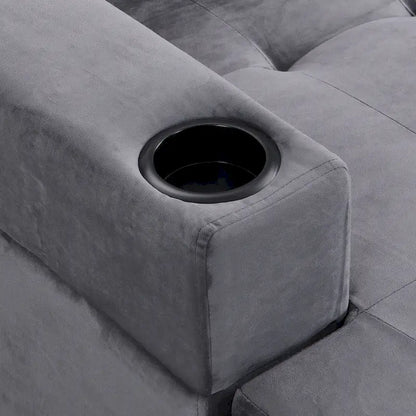 Grey 97.8 Modern 4-Seat Sofa Set with Storage Chaise