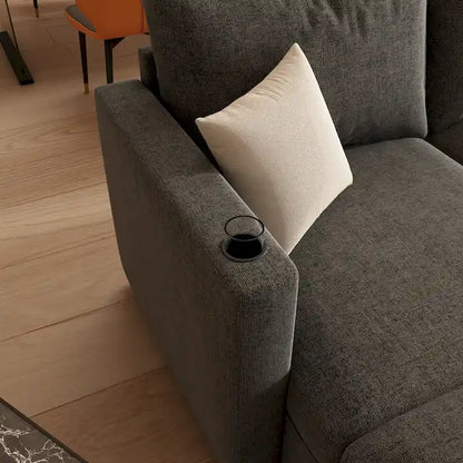 Grey 123 U-Shaped Modular 4-Seat Sectional Sofa with Storage Ottomans