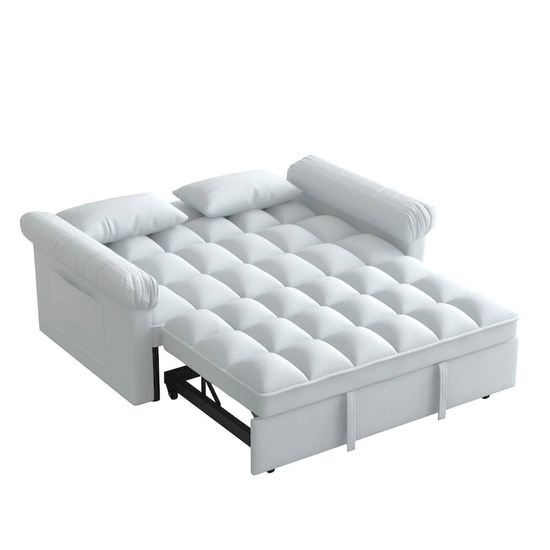 56 Foam 2-Seater Sofa Bed with Pull-Out Sleeper and Adjustable Backrest