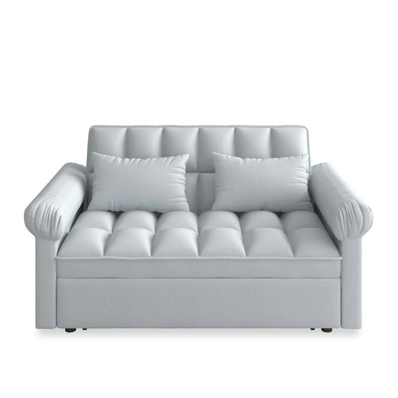 56 Foam 2-Seater Sofa Bed with Pull-Out Sleeper and Adjustable Backrest