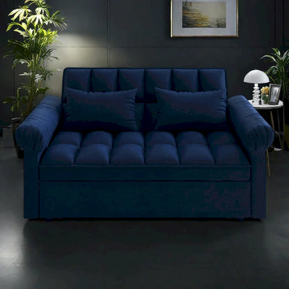 56 Foam 2-Seater Sofa Bed with Pull-Out Sleeper and Adjustable Backrest