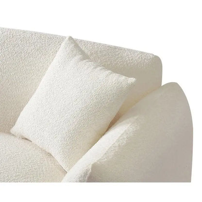 Mid Century Modern 102.36 Boucle Upholstered 3-seater Sofa with Pillows for Livingroom