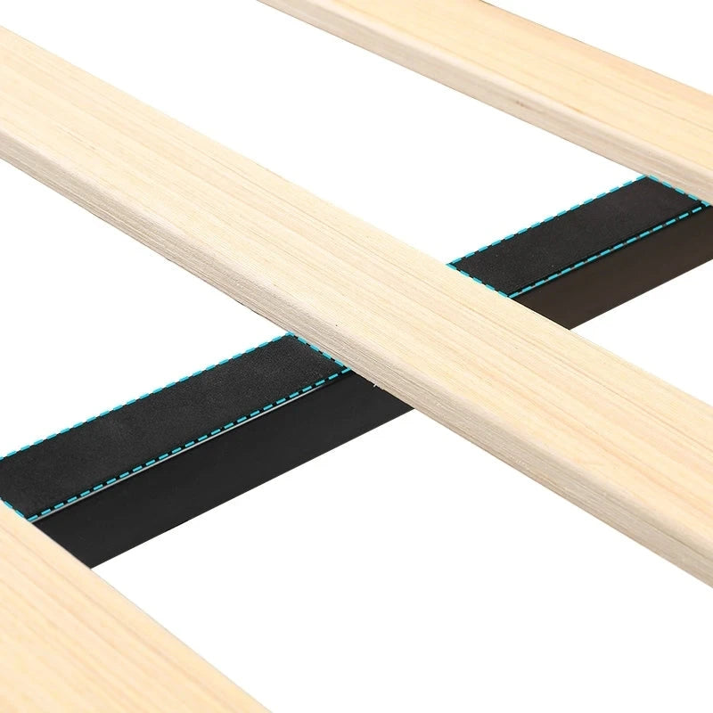 Modern Velvet Platform Bed with Upholstered Headboard