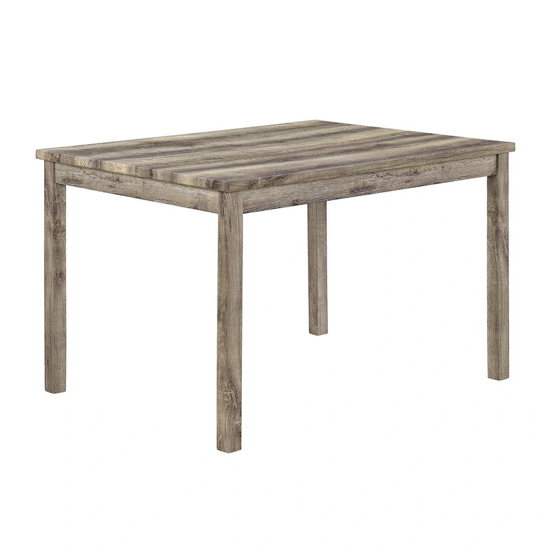 Rustic Style 5-Piece Dining Set with Rectangular Small Space Table and 4 Upholstered Dining Chairs