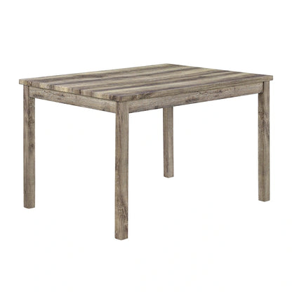 Rustic Style 5-Piece Dining Set with Rectangular Small Space Table and 4 Upholstered Dining Chairs