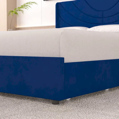 VECELO Upholstered Bed Frame with Headboard & 4 Storage Drawers