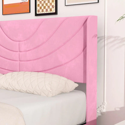 VECELO Upholstered Bed Frame with Headboard & 4 Storage Drawers