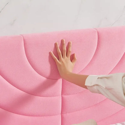 VECELO Upholstered Bed Frame with Headboard & 4 Storage Drawers