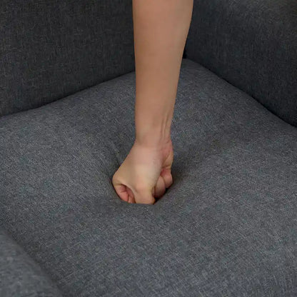 Linen Upholstered Accent Chair Wingback Armchair Set of 2