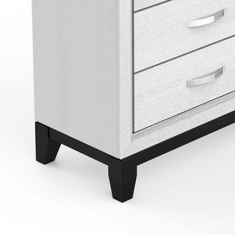 51 Tall Modern White Wood 5-drawer Storage Chest with Metal Pull