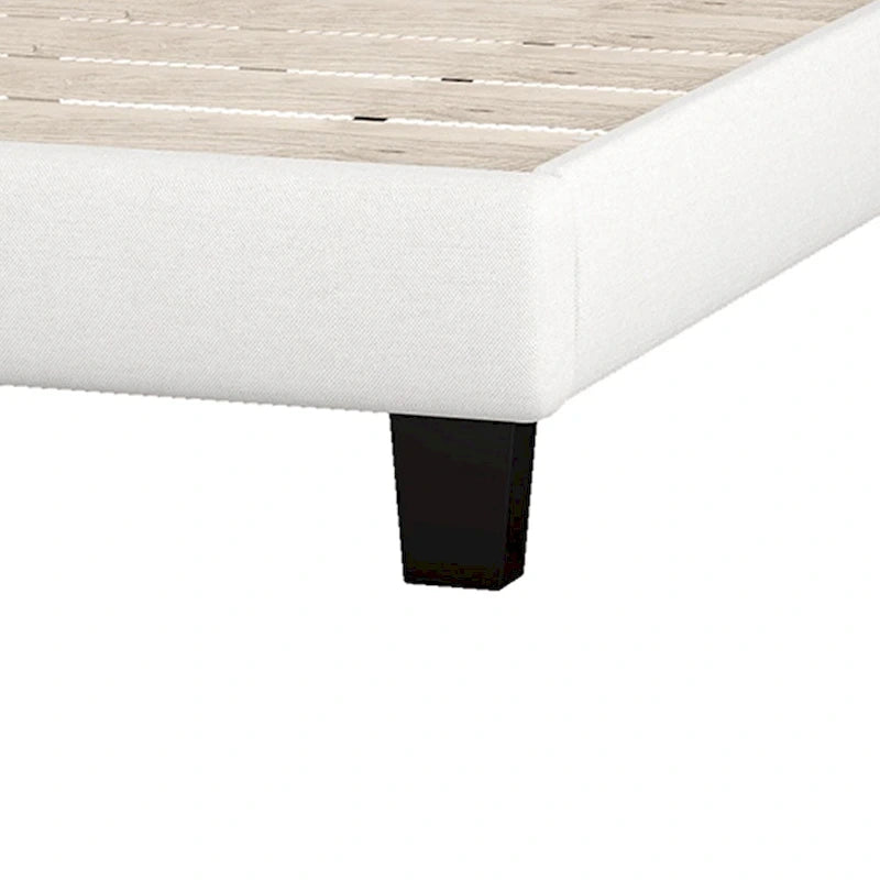 Upholstered Platform Bed with Saddle Curved Headboard and Diamond Tufted Details