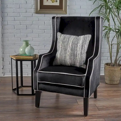 Eddison Traditional Two Toned Velvet Club Chair by Christopher Knight Home