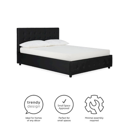 Avenue Greene Stefanie Black Faux Leather Upholstered Bed