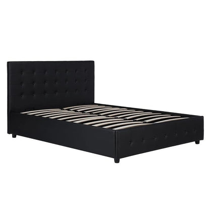 Avenue Greene Stefanie Black Faux Leather Upholstered Bed