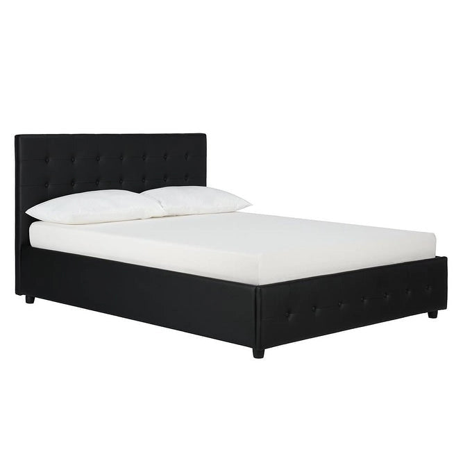 Avenue Greene Stefanie Black Faux Leather Upholstered Bed