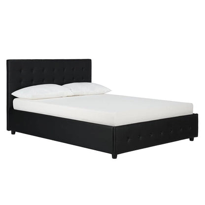 Avenue Greene Stefanie Black Faux Leather Upholstered Bed