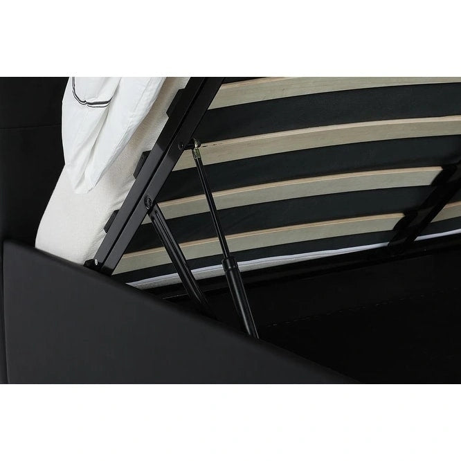 Avenue Greene Stefanie Black Faux Leather Upholstered Bed