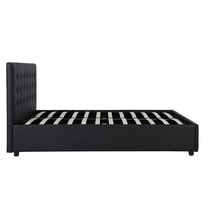 Avenue Greene Stefanie Black Faux Leather Upholstered Bed