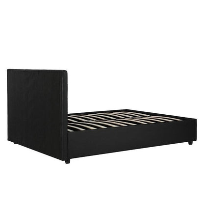 Avenue Greene Stefanie Black Faux Leather Upholstered Bed