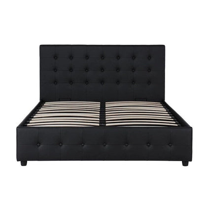 Avenue Greene Stefanie Black Faux Leather Upholstered Bed