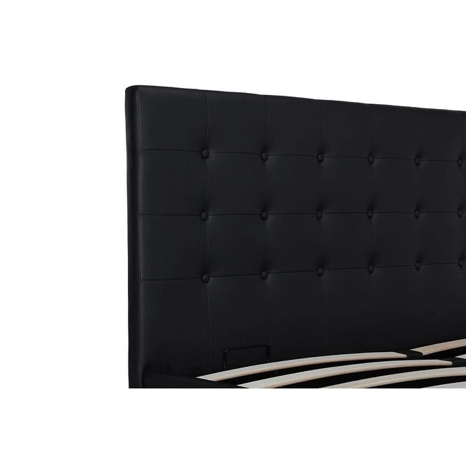 Avenue Greene Stefanie Black Faux Leather Upholstered Bed