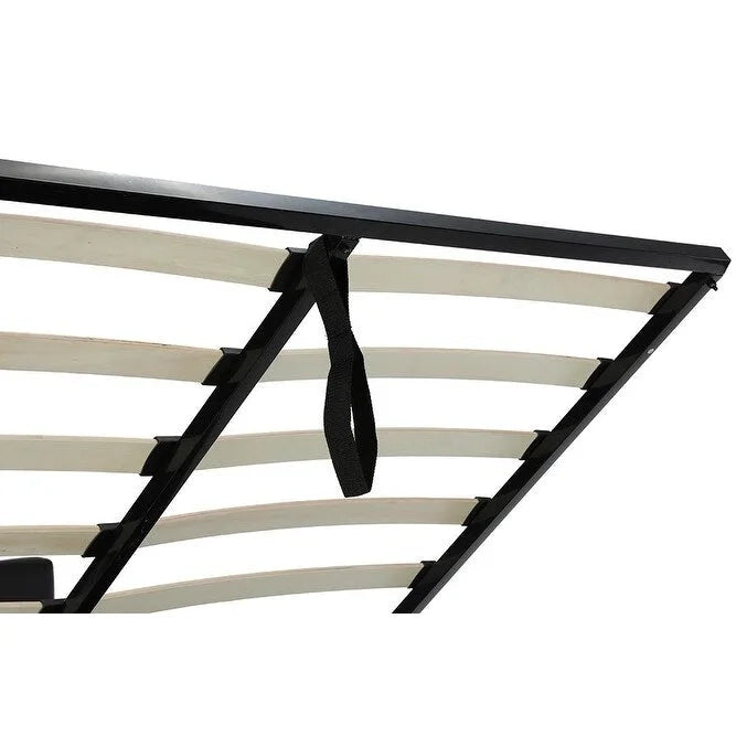 Avenue Greene Stefanie Black Faux Leather Upholstered Bed