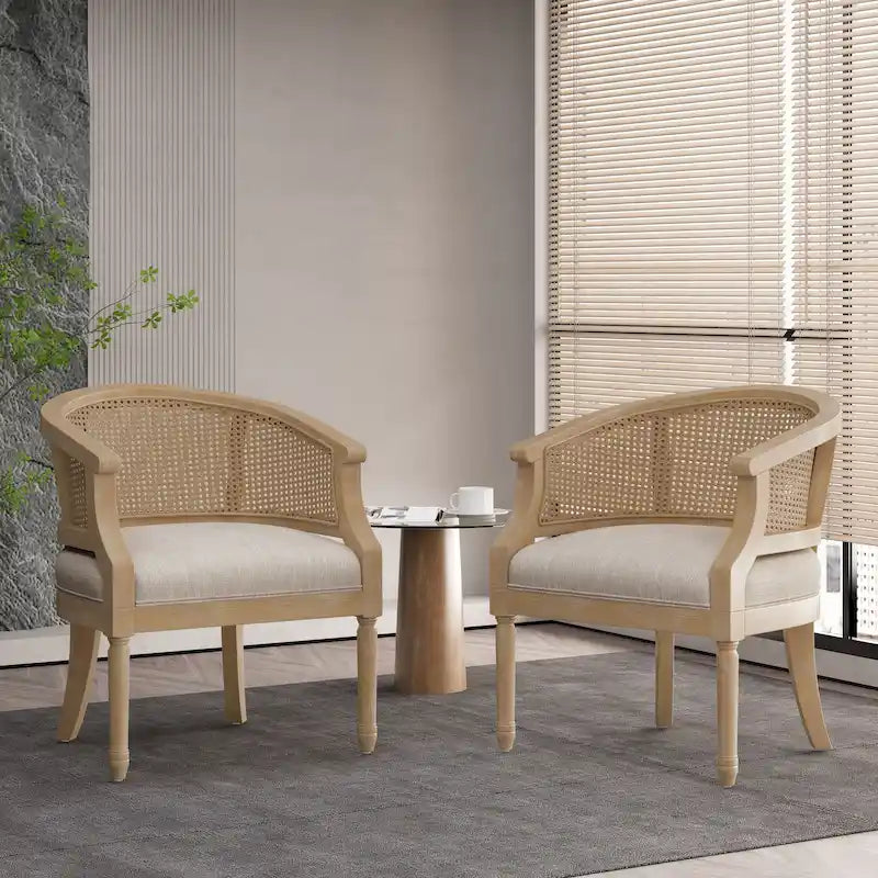Steinaker Wood and Cane Accent Chairs (Set of 2) by Christopher Knight Home