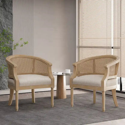 Steinaker Wood and Cane Accent Chairs (Set of 2) by Christopher Knight Home