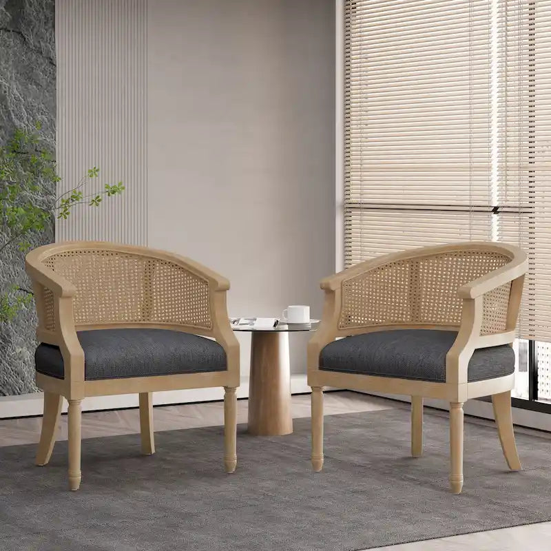 Steinaker Wood and Cane Accent Chairs (Set of 2) by Christopher Knight Home