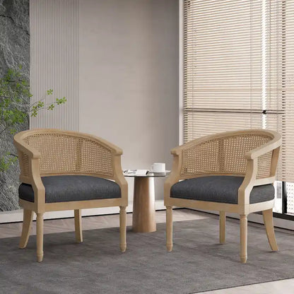 Steinaker Wood and Cane Accent Chairs (Set of 2) by Christopher Knight Home
