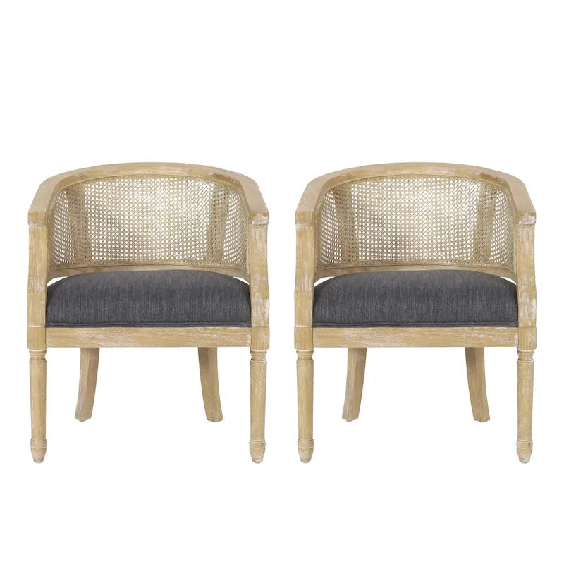 Steinaker Wood and Cane Accent Chairs (Set of 2) by Christopher Knight Home