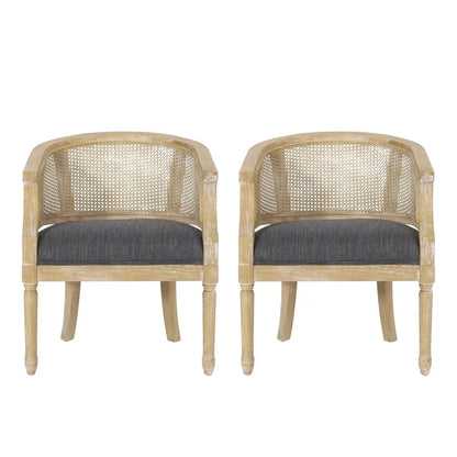 Steinaker Wood and Cane Accent Chairs (Set of 2) by Christopher Knight Home