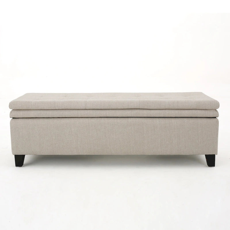 Brighton Tufted Linen Storage Bench by Christopher Knight Home