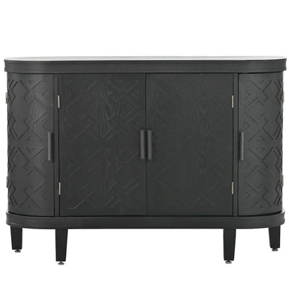 4-door Cabinet Sideboard with Antique Patterns - 15.20 x 47.20 x 33.50