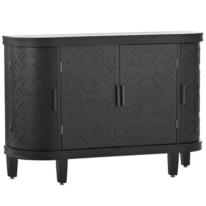 4-door Cabinet Sideboard with Antique Patterns - 15.20 x 47.20 x 33.50